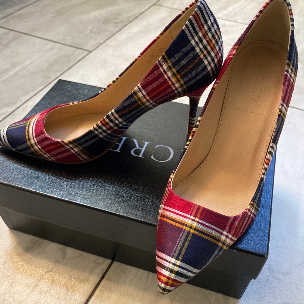 J.Crew Plaid Elsie Pumps